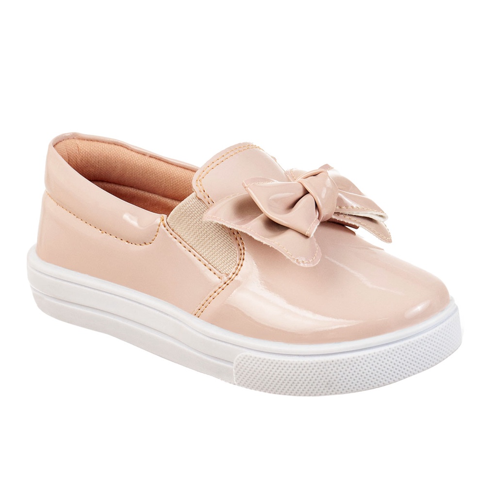 Tênis Casual Infantil Feminino Iate Slip-on Menina Laço Confortável Moda Atual Blogueira Festa Menina Calce Fácil Leve