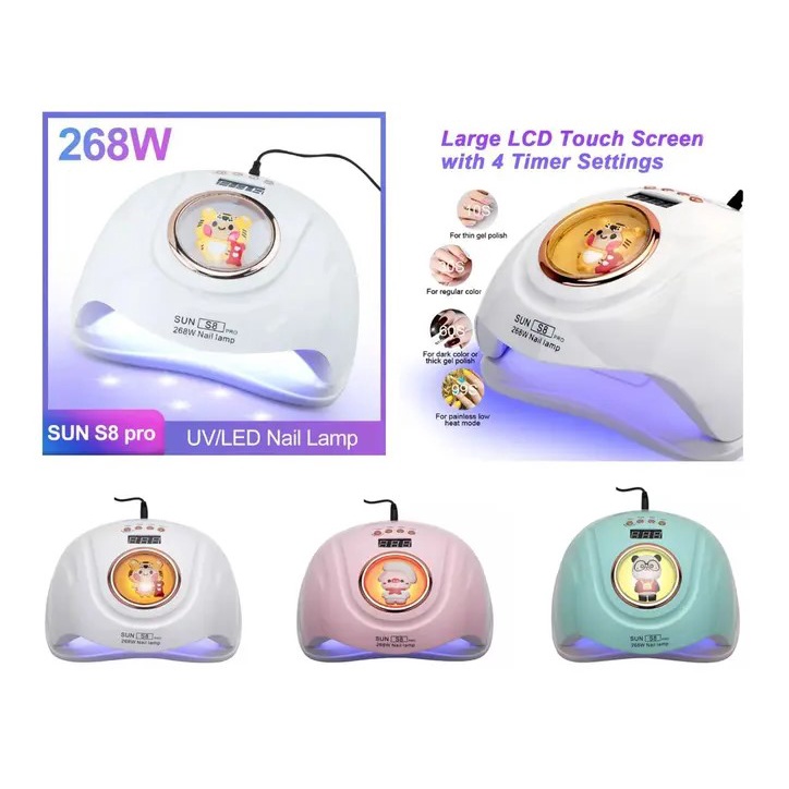 Cabine Unha 268W Led Uv 2 Em 1 Bivolt Temporizador Sun S8 Pro Profissional Bichinho