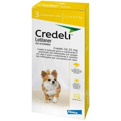 Credeli Antipulgas e Carrapatos Cães de 1,3 a 2,5kg 56,25mg 3 Comprimidos Elanco