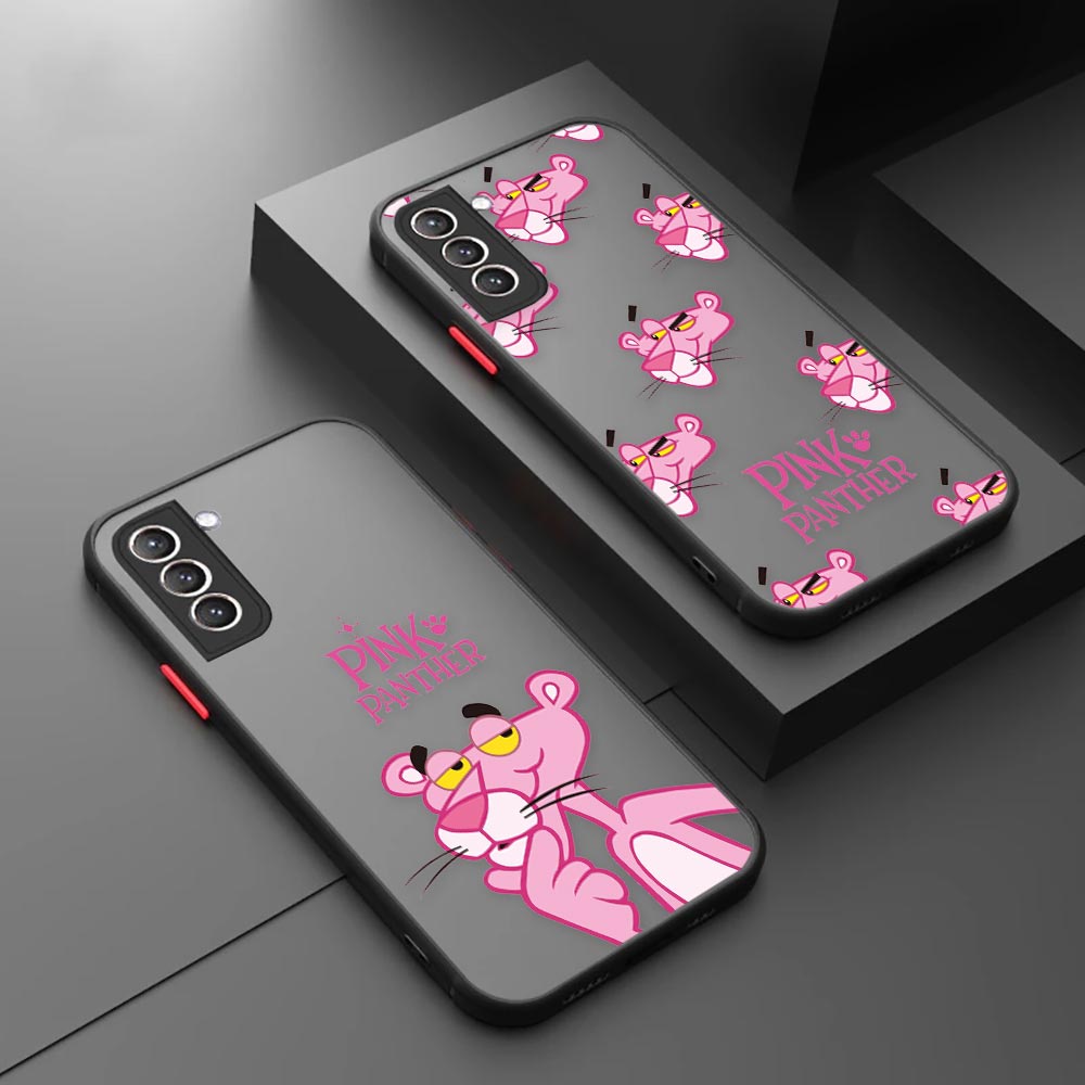 Fofo Pantera Cor De Rosa Divertido Anime Disney Desenho Da Pele Sentir A Capa Para Samsung Galaxy S22 Ultra S21 S20 FE S10 S9 S8 S10E Lite Plus M30S M31 M32 M33 M51 M52 M62 5G Fosca