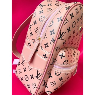 PROMOÇÃO VOLTA AS AULAS Bolsa Mochila Louis V Unissex Feminina Maternidade Escolar de Couro Ecológico Bolsas LV Rosa
