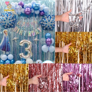 Fita/Painel Brilhante Metalizada de Decoração para Fundo de Festa 1mx2m FOIL FRINGE em Oferta na Shopee