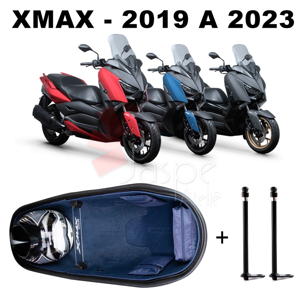 Forração Xmax 250 2019 2020 2021 2022 2023 2024 Forro Premium Azul + Divisória P + 2 Antena