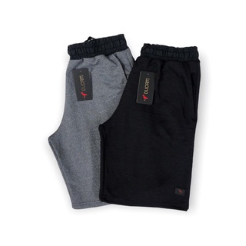 Kit 2 Bermudas Moletom Academia Treino Masculina 2 Bolsos
