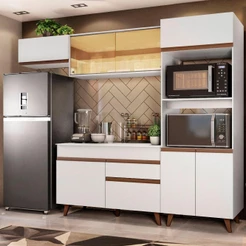 Armário de Cozinha Completa com Balcão e Tampo Branco Madesa Reims 260001