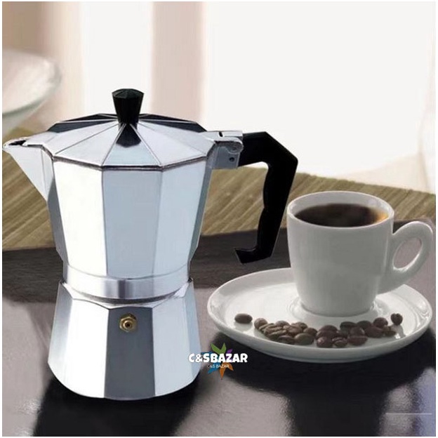 Cafeteira Tipo Italiana 3 Xícaras 6 Xícaras  9 Xícaras  Em Alumínio c&S bazar