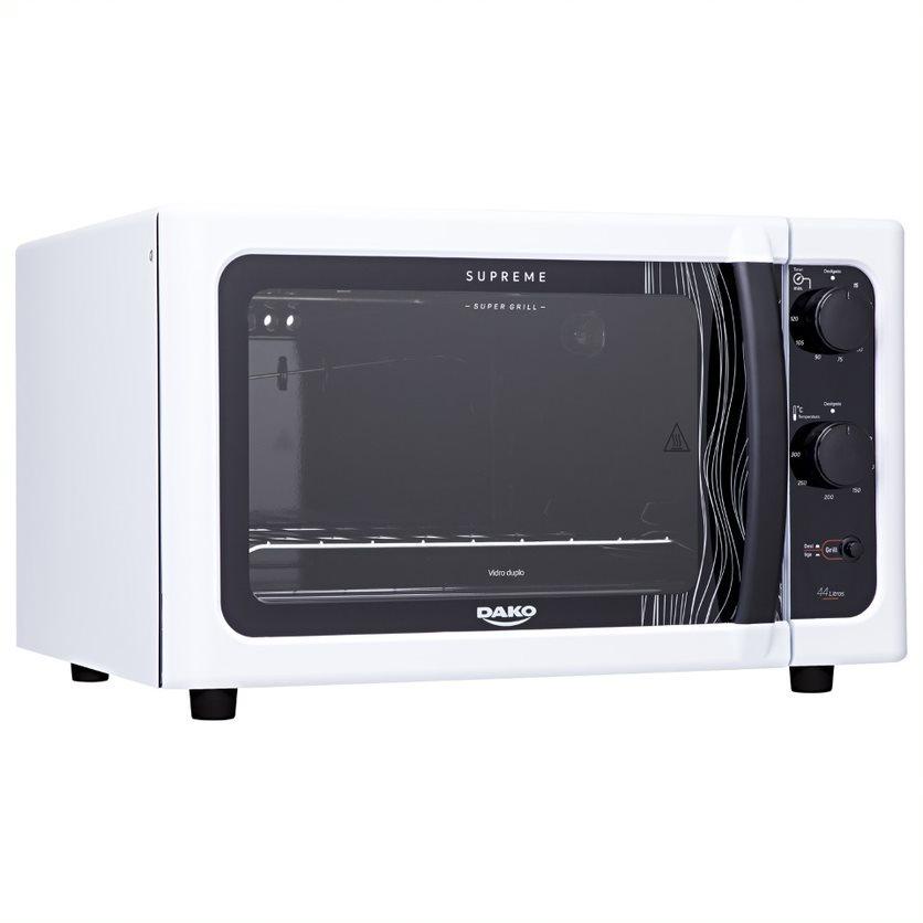 Forno de bancada elétrico Dako Supreme Branco 44 litros com grill dourador - 127v em Oferta na Shopee
