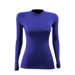 Camiseta Esportiva Manga Longa Segunda Pele Lisa Feminina Com Proteção Solar Dog Door