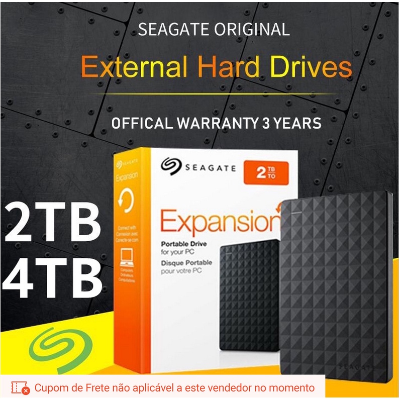Seagate_SSD De 2TB/4TB/Externo/HD/Expansão USB 3.0