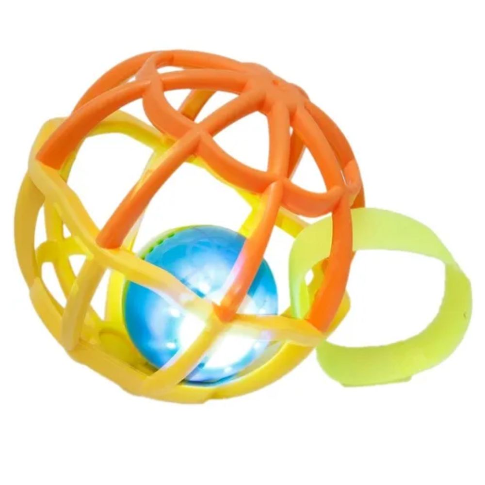Baby Ball Infantil 6m + Com Alça Brinquedo Com Luz E Som bola com chocalho estimulos sentido