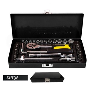 Jogo Soquetes Bits 1/4 C/chave Catraca 33 Pçs 5610 Titanium