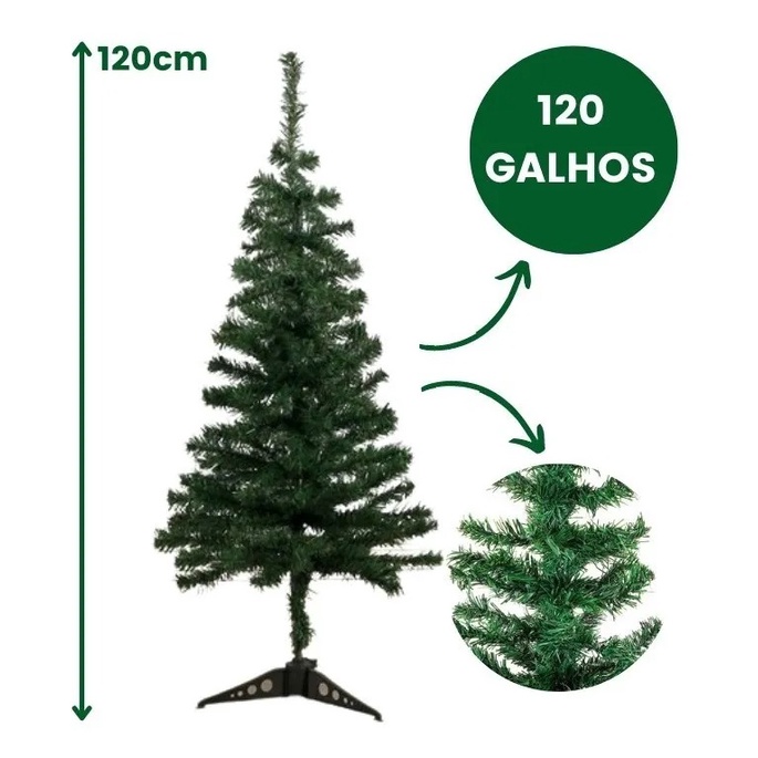 Árvore De Natal Branca Com Galhos 1,2 Metros | Shopee Brasil