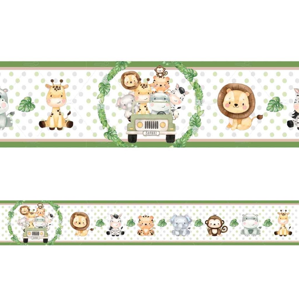 Faixa Decorativa Safari Animais Adesivo Parede Para Quarto Bebê Zoo Infantil em Oferta na Shopee