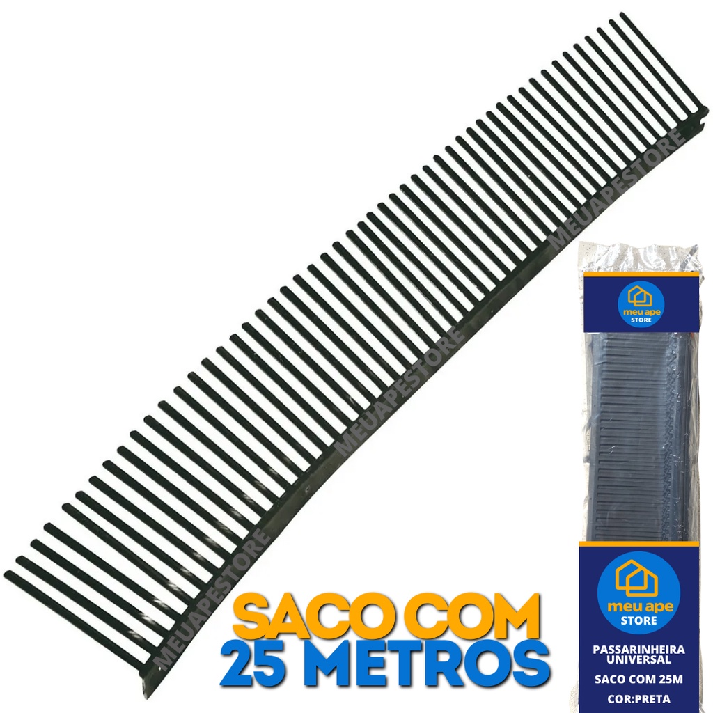 Tela Passarinheira Universal Caixa 25Metros Preta