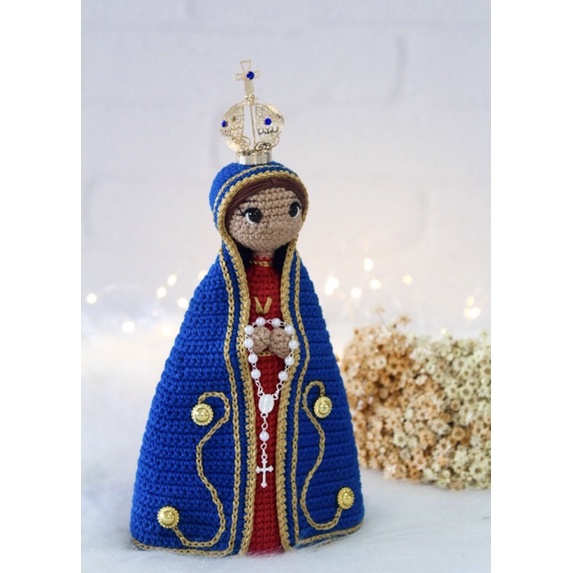 Santinha amigurumi - crochê ( Nossa Senhora Aparecida/ Nossa Senhora de Fátima/ Nossa Senhora do Bom Parto / Nossa Senhora das Neves )