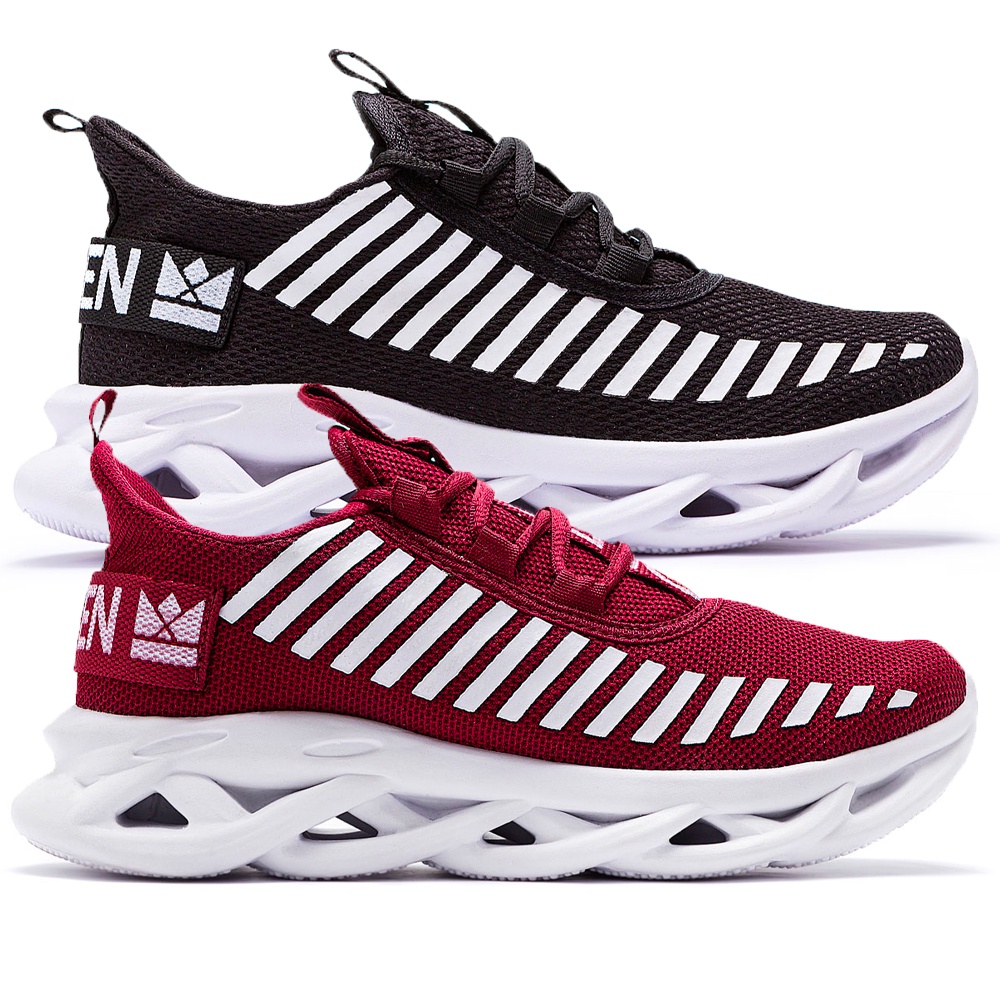 Kit 2 pares Tenis masculino feminino unissex Oldsen Jaguar de corrida academia caminhada treino fitness