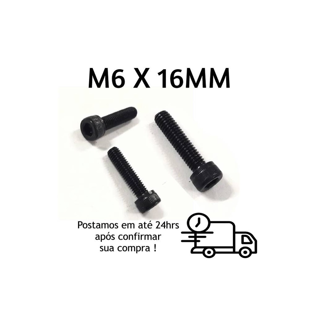 Parafuso Allen Cilíndrica M6X16mm Oxidado Preto