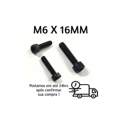 Parafuso Allen Cilíndrica M6X16mm Oxidado Preto