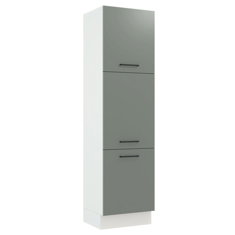 Paneleiro Armário de Cozinha 60 cm 3 Portas Branco/Cinza Agata Madesa - Home & Living