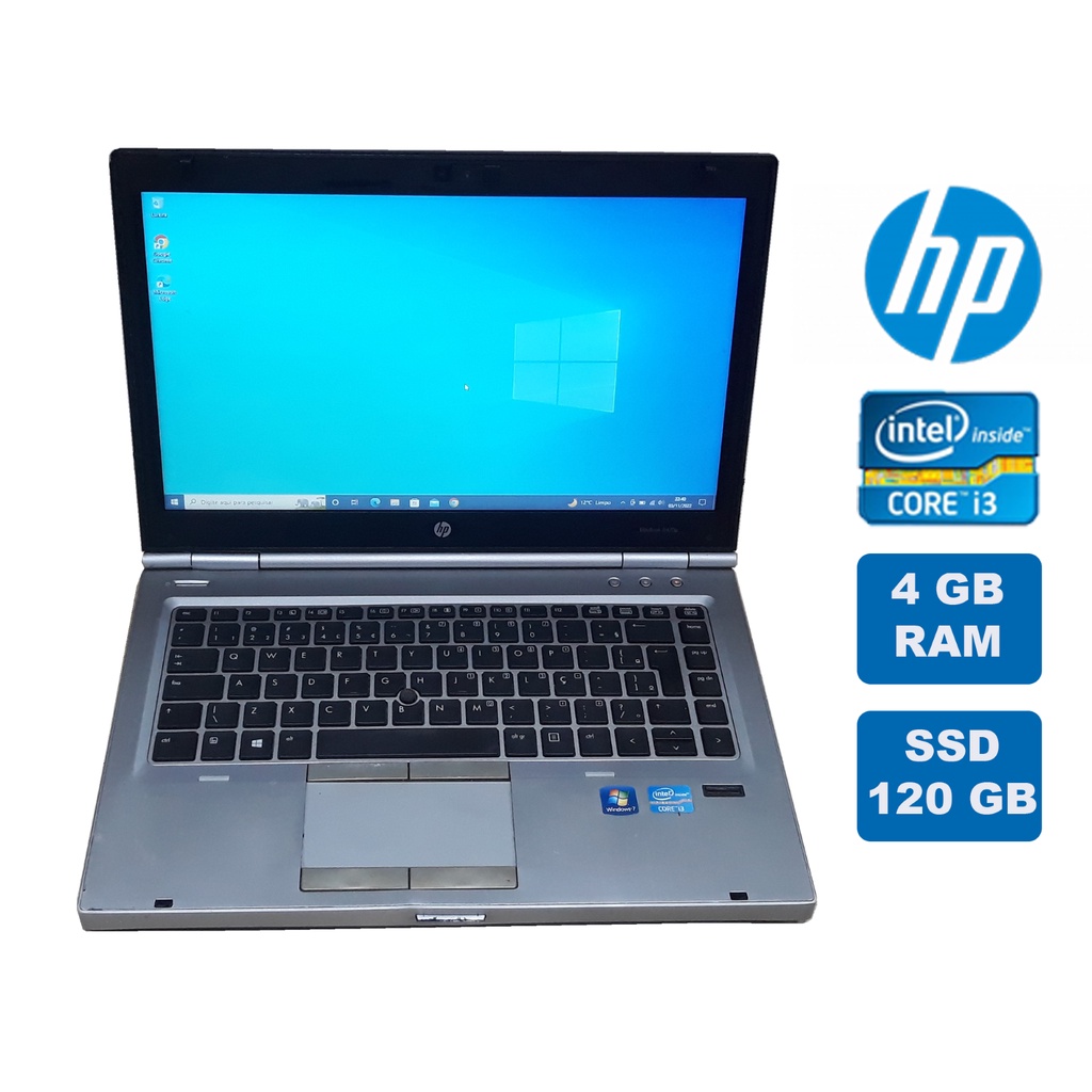 Notebook Hp Elitebook 8470p Intel Core I3 4 Gb Ssd 120 Gb Detalhes na Carcaça