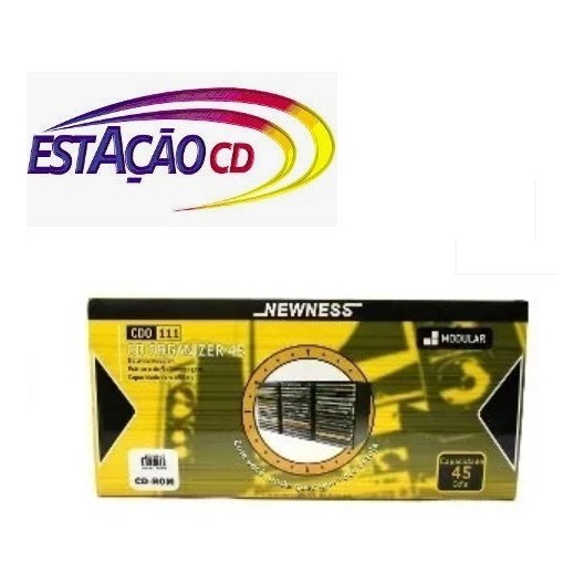 2 Unidades Porta Cd Modular Newness Capacidade Para 45 Cd?s