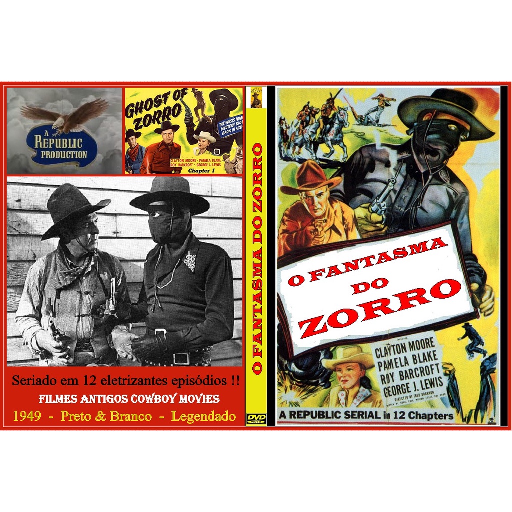 DVD Seriado O Fantasma do Zorro (1949) Completo 12 Eps Legendado