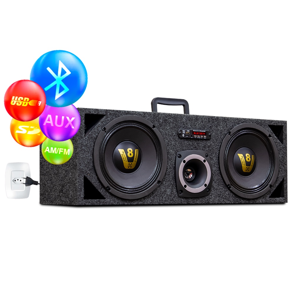 Caixa Bob Full Trap Ativa Residencial Woofer Pancadão Forte em Oferta na Shopee