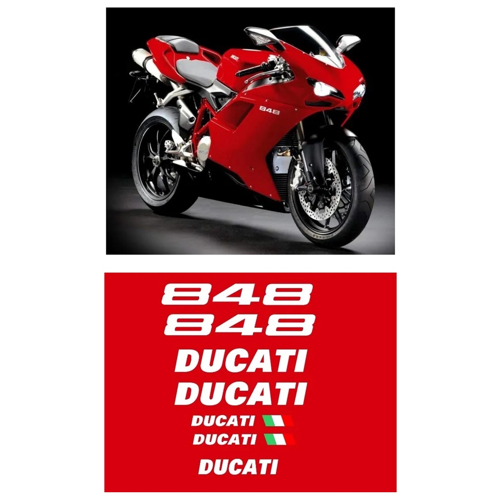 Kit Adesivos Compatível Ducati 848 Moto Vermelha R456