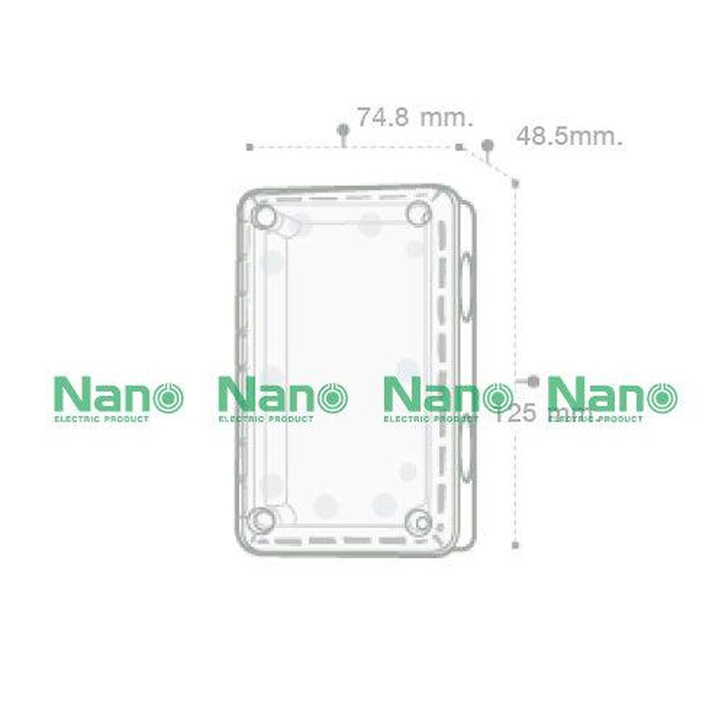 รูปสินค้า NANO Electric® NANO-201CB กล่องกันน้ำพลาสติก ฝาใส ขนาด W74.80xH125xD48.50 mm (JUNCTION BOX IP65) สีดำ