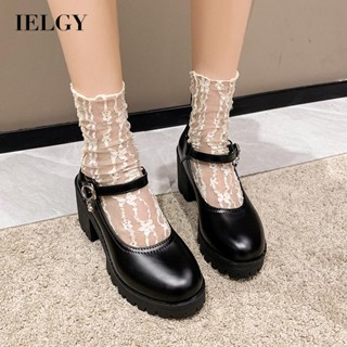 IELGY retro Altura Aumentando Mocassins Femininos Cinto De Fivela Resistente Ao Desgaste