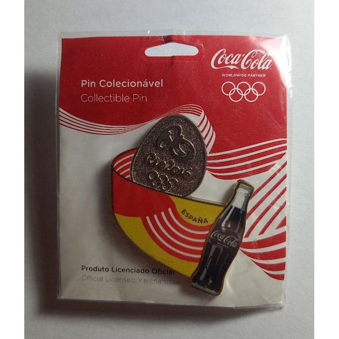 PIN Oficial Coca-Cola Olimpiadas Rio 2016 - Espanha. Elimatec Moedas Antigas.