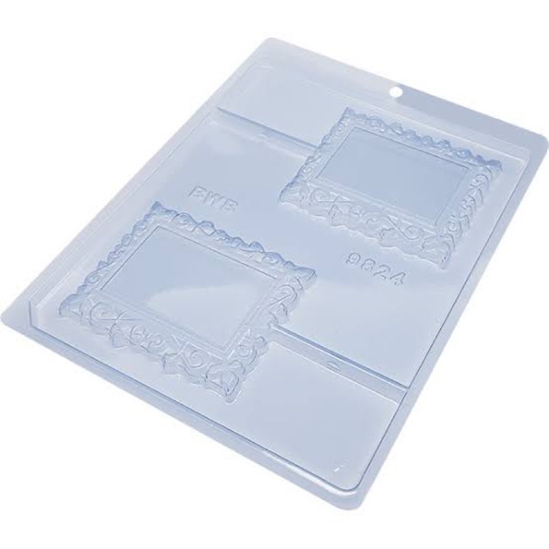 Kit 03 Formas Chocolate Acetato Simples Pirulito Moldura Quadrado