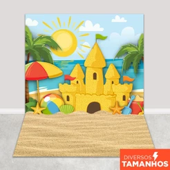Fundo Fotográfico Castelo de Areia Em Tecido FFP-136