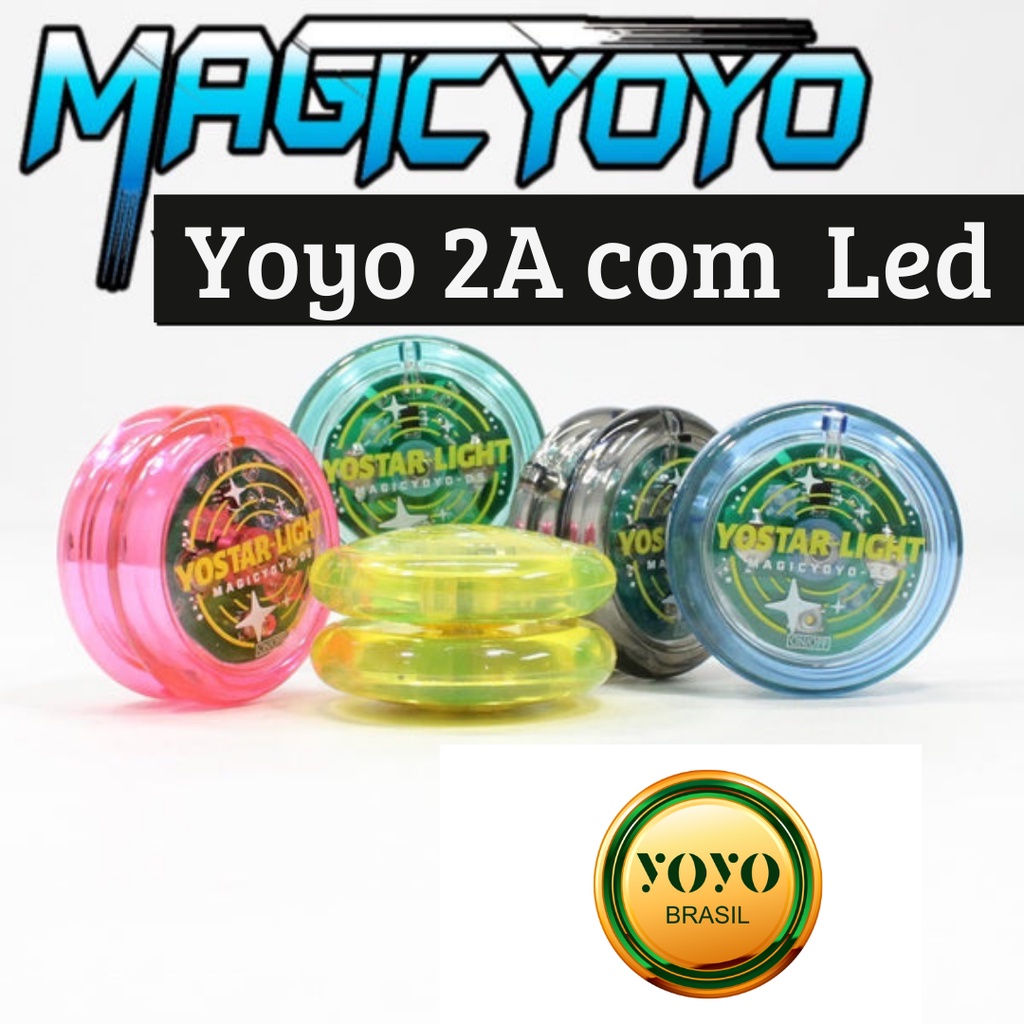 Yoyo com Luz Led Profissional MagicYoyo D5 Com Luz de Led Iluminar Profissional (YoYO, ioio, yo-yo) Com Led e Rolamento TOP+ 5 Cordas de ioio