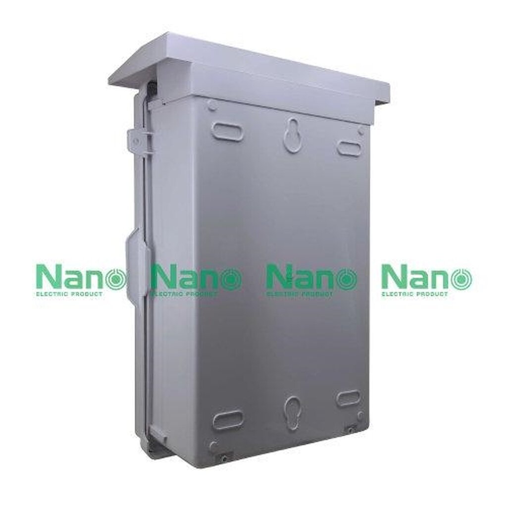 รูปสินค้า NANO Electric® NANO-104G ตู้กันน้ำพลาสติก มีหลังคา ฝาทึบ ขนาด 15x21x8 นิ้ว (390 x 541 x 201 mm) สีเทา