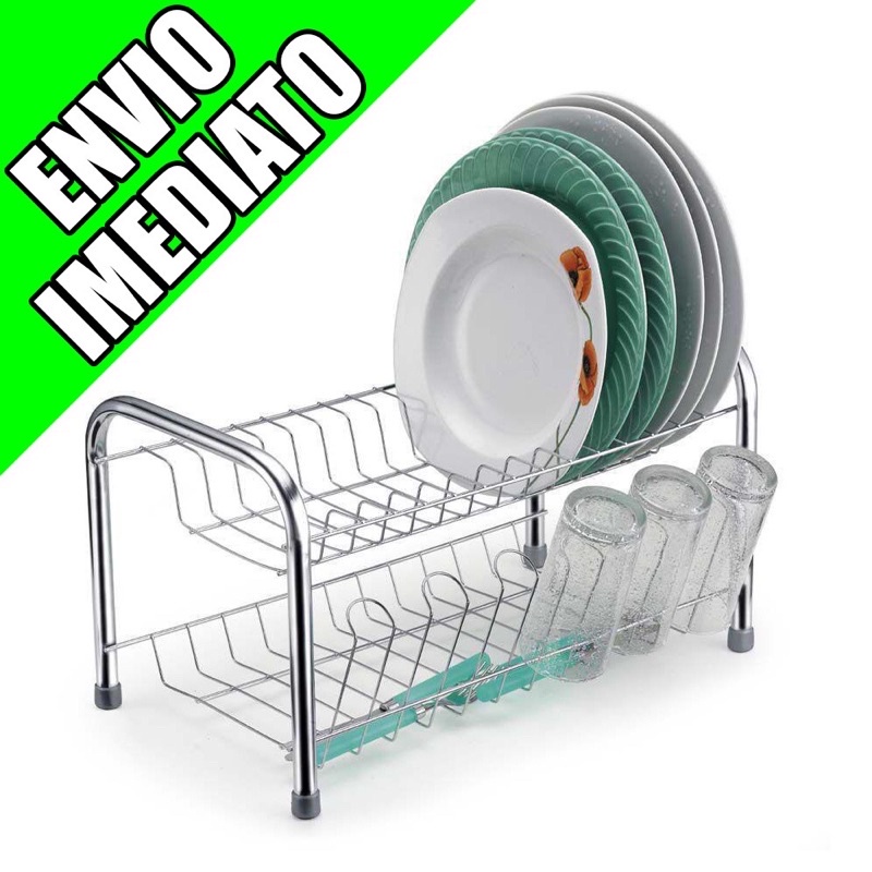 Escorredor De Pratos E Louça 2 Andares 11 Pratos 6 Copos em Oferta na Shopee