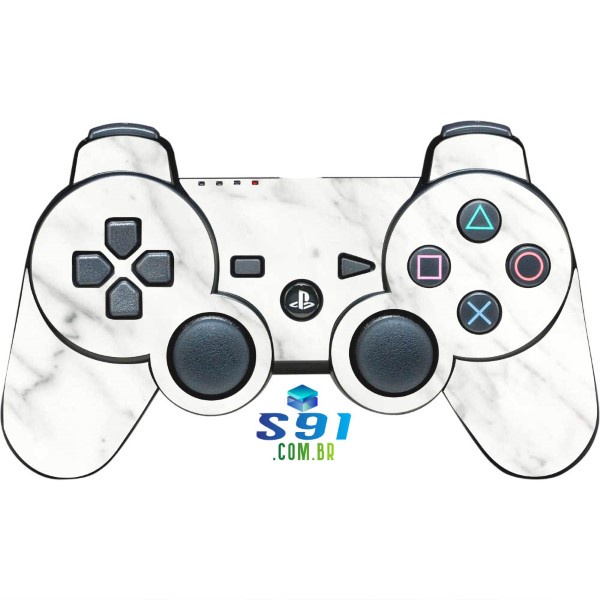Adesivo PS3 Controle Playstation Skin Pelicula Protetora Marmore Bianco