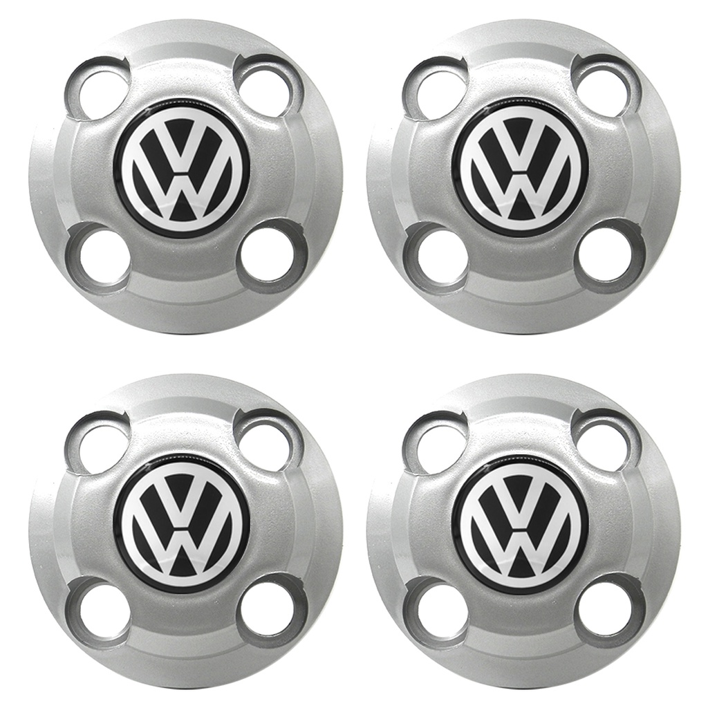 Kit Calota Central Roda New Silver Adaptável Gol Voyage Saveiro - 4 Peças em Oferta na Shopee