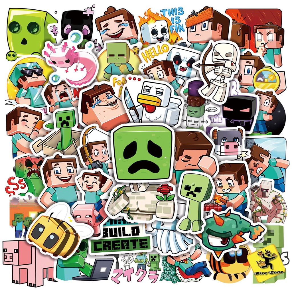 60 pcs MINECRAFT  Stickers/figurinhas Adesivo + (CUPOM DE FRETE GRATIS) em Oferta na Shopee
