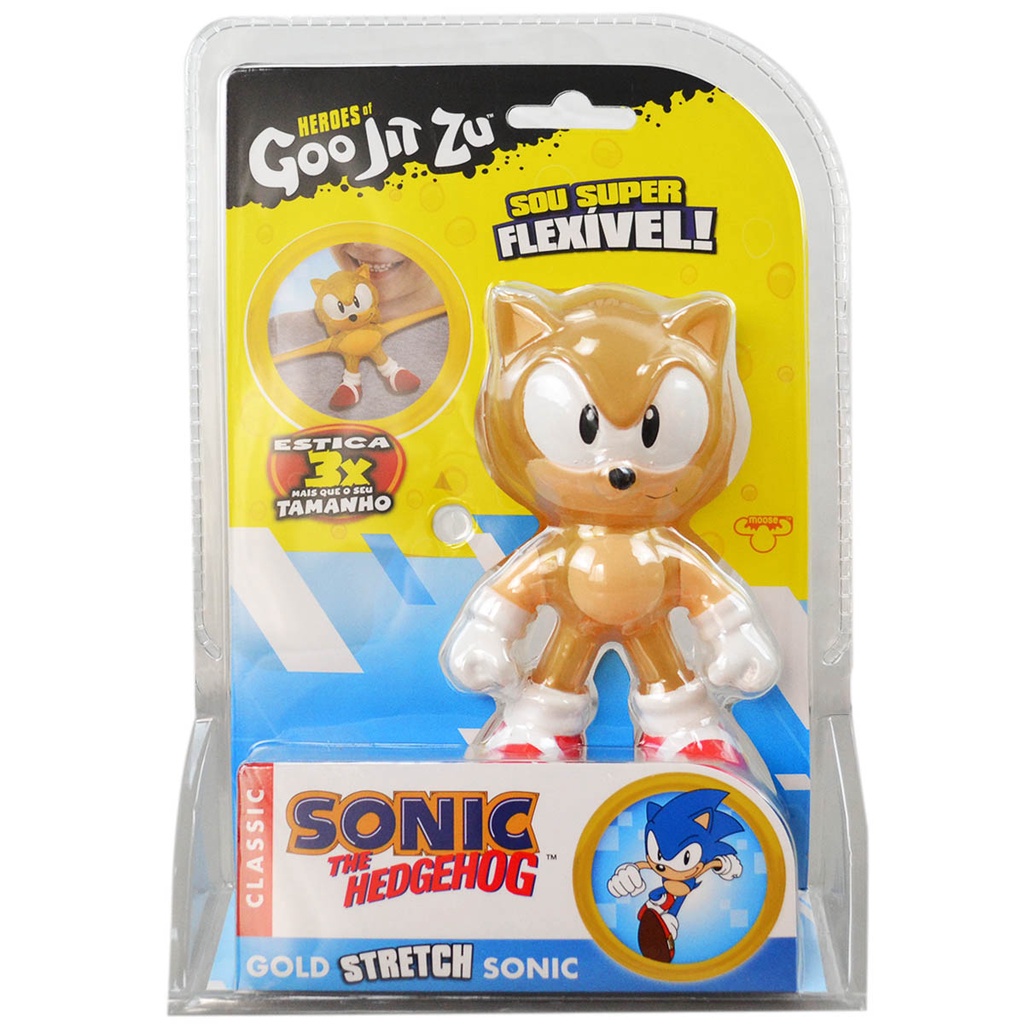 Boneco Elástico que Estica Sonic Dourado - Goo Jit Zu | Shopee Brasil
