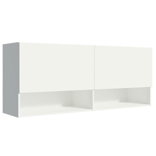 Armário Aéreo 120 cm 2 Portas 2 Nichos Branco para Área de Serviço Madesa