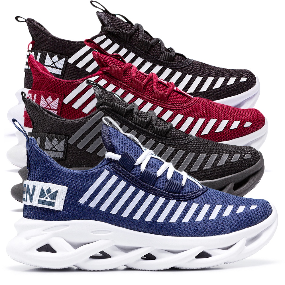 Kit 4 pares Tenis masculino feminino unissex Oldsen Jaguar de corrida academia caminhada treino fitness