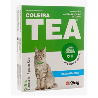Coleira TEA 33cm Para Gatos Antipulgas