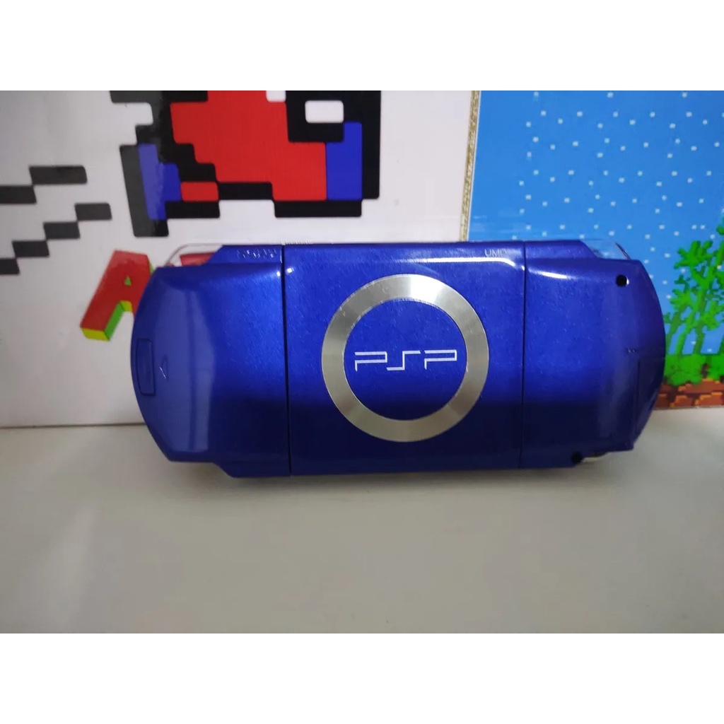 Psp Azul Modelo 1000 -japan Usado Com 04 Jogos Originais