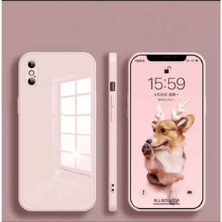 Capa De Vidro iPhone X XS MAX XR 11 Borda Reta Silicone Macia 7 8 Plus SE À Prova De Choque Líquido