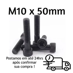 Parafusos Allen Cabeça Cilíndrica M10 X 50mm Oxidado preto