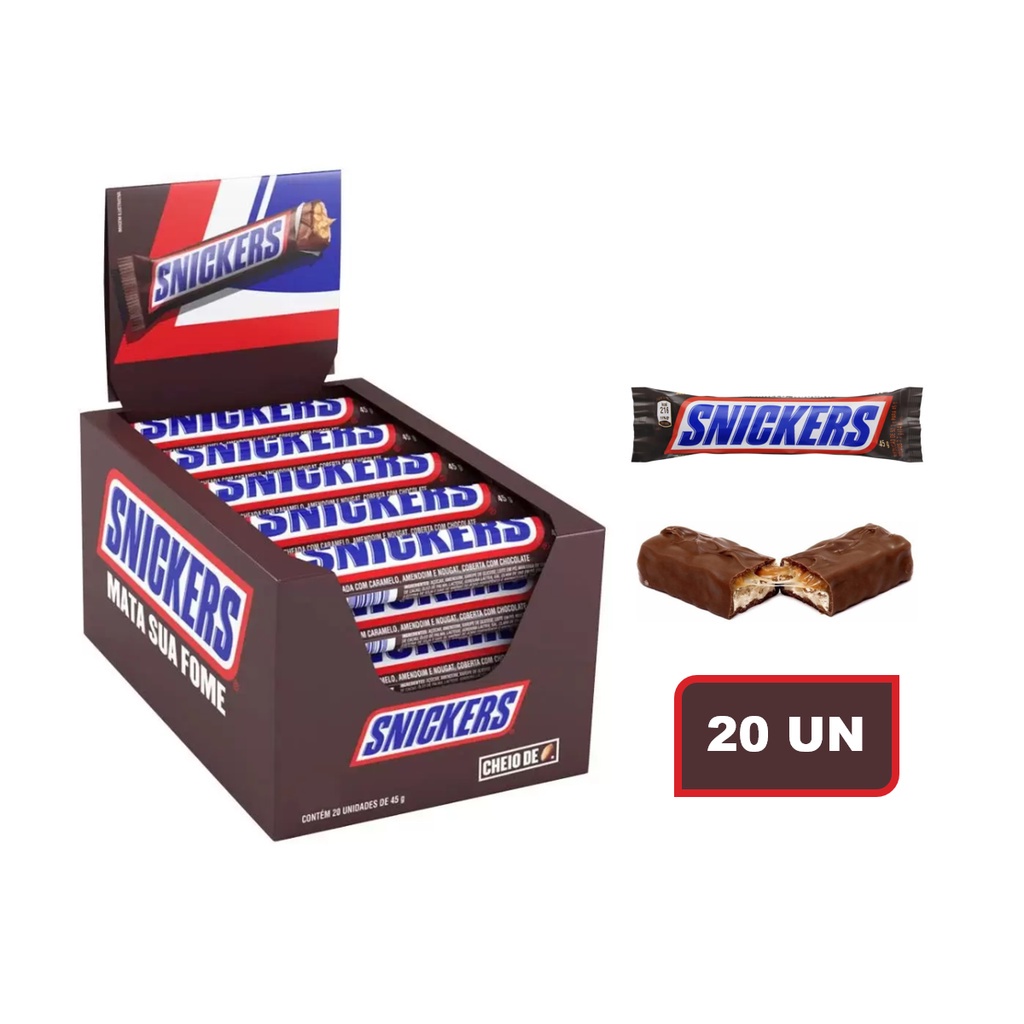 Chocolate Snickers Caixa Com 20 Un De 45 Gr | Shopee Brasil