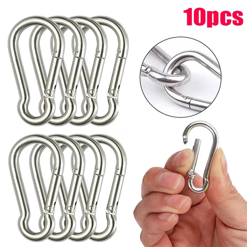 10Pcs Mini Mosquetão De Mola De Liga Durável Fivelas De Anel D-ring em Oferta na Shopee