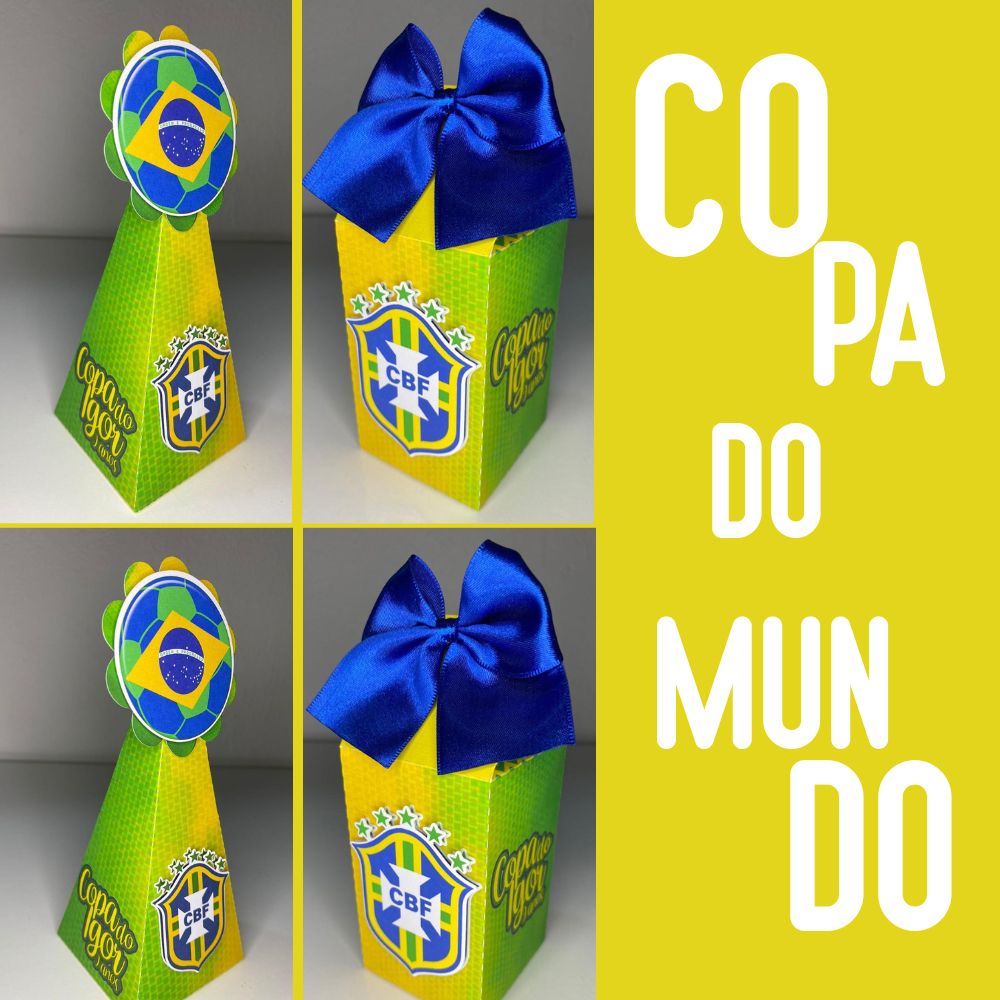 Kit: 30 Lembrancinhas Personalizadas - Copa do Mundo/ Seleção Brasileira- Caixinhas Personalizadas