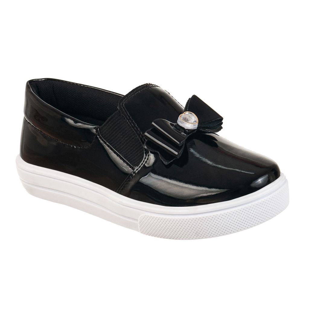 Tênis Casual Infantil Feminino Iate Slip-on Menina Laço Brilho Pérola Coração Confortável Moda Atual Festa Calce Fácil em Oferta na Shopee